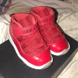 Red and white retro 11’s